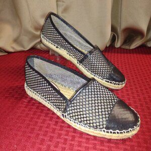 Women’s Schutz Ohanna Black Leather and Mesh Espadrille Shoes – Size 9